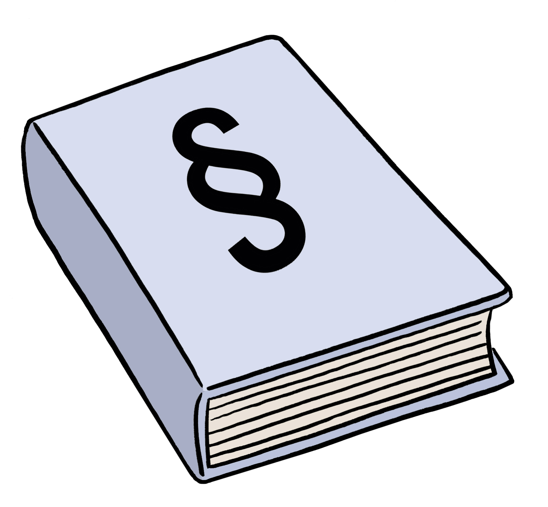Graues Gesetzbuch mit Paragrafenzeichen auf dem Einband