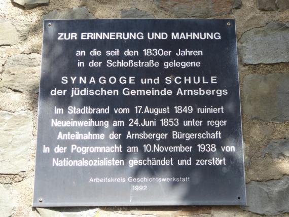 Gedenktafel in der Schloßstraße