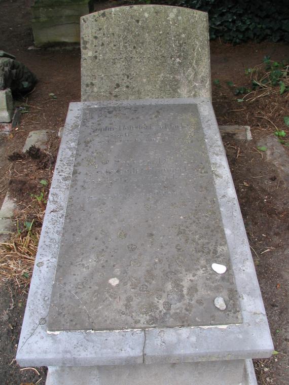 old gravestone with illegible inscription of Alexander Haindorf