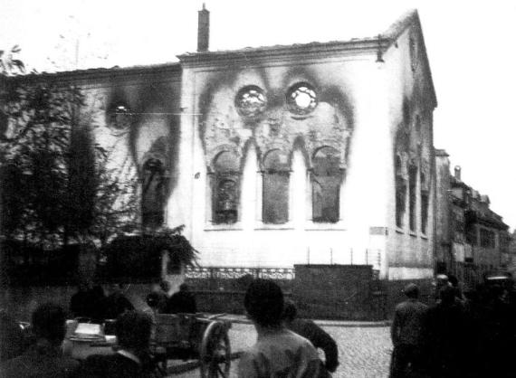 View of a large house after a fire