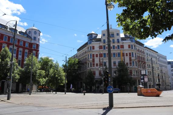  In the area of today's Hasselbachplatz, the medieval "Judendorf" was located until 1493 (view to the southwest).