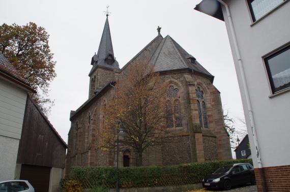 Church in Frankenau, a neo-Gothic hall building