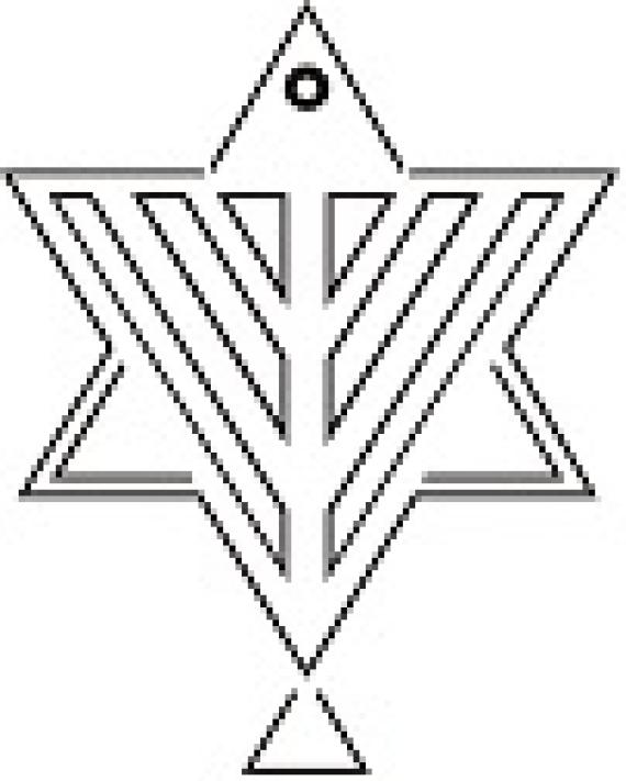 Logo society CJZ Neuss e.V.: a seven-branched candlestick drawn in a star