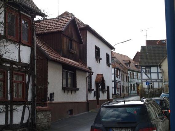 Half-timbered houses, that is, the former school and community center and then the former synagogue