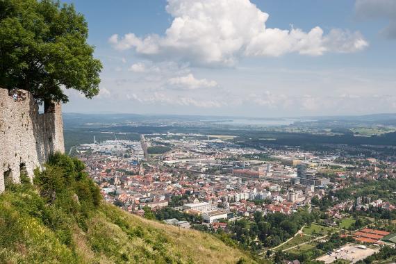 View from Hohentwiel to Singen