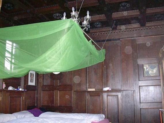 In the former prayer room (now the bedroom of an apartment)