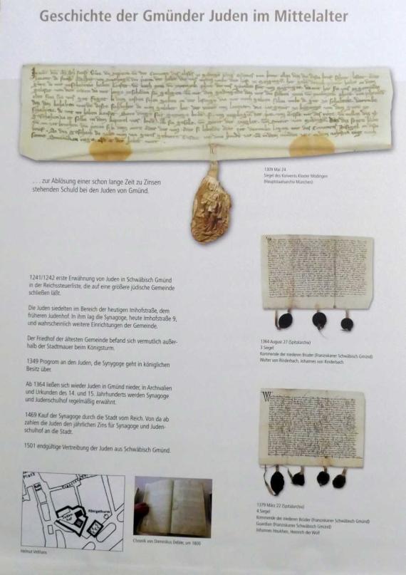 Tablet on Jewish history in medieval Schwäbisch Gmünd