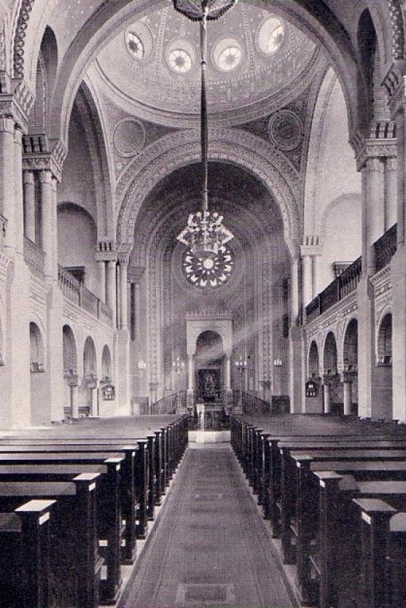 Interior view of the synagogue