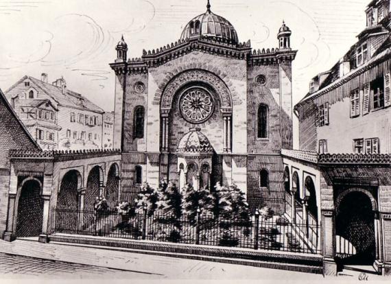 The synagogue seen from Hospitalstraße