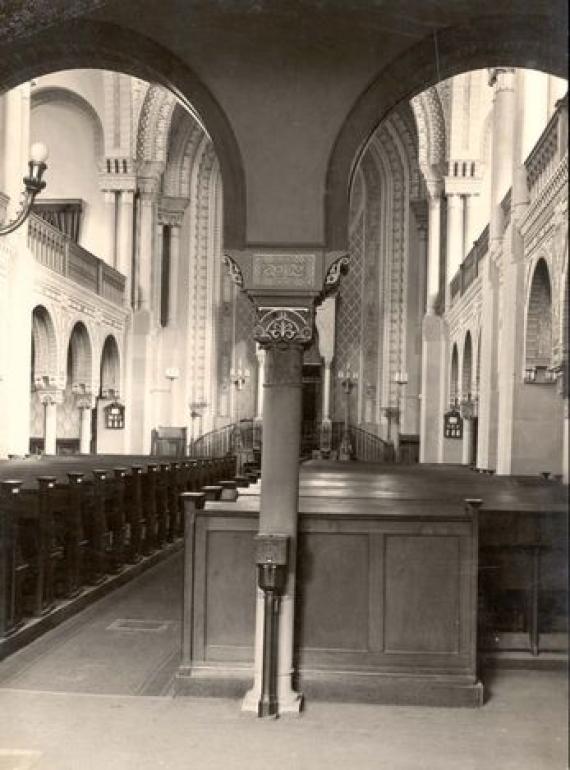 Interior view of the synagogue