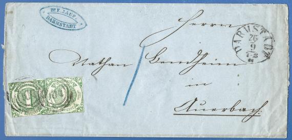 Envelope addressed to Mr. Nathan Bendheim, sent in the period between 1860 - 1867