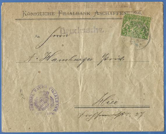 Briefumschlag an A. Hamburger Briefumschlag an Herrn A. Hamburger, Privatier, - versandt am 21. März 1918