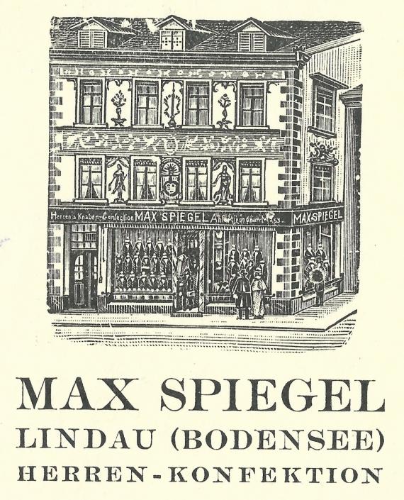 Geschäftspostkarte Herren-Konfektion Max Spiegel Geschäftspostkarte Max Spiegel, Herren-Konfektion, versandt am 17. Mai 1931 - Ausschnittvergrößerung