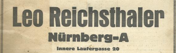 48seitiger, reichbebildeter Verkaufskatalog - Gartengeräte - Werkzeuge - Ausgabe 1934 - von Leo Reichsthaler -  - Ausschnittvergrößerung Titelblatt - Namen