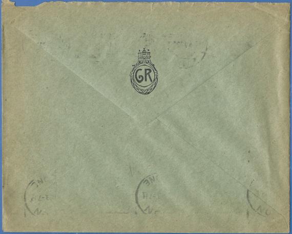 Geschäftsbriefumschlag der Gebrüder Robinsohn, versandt am 12. Juni 1929 - Briefumschlag-Rückseite