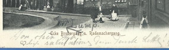 Picture postcard from the environment of Kurt Clavier, sent to Paris on March 31, 1906 - detail enlargement text part - lower edge of the card