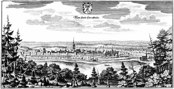 Probably the oldest city view of "Neustadt Eberswalde