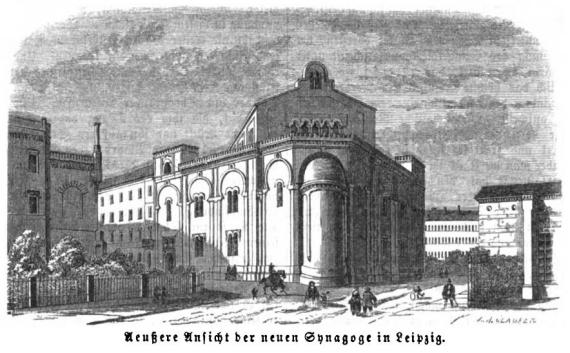 Das Gebäude der Großen Gemeindesynagoge verankert im Leipziger Stadtbild