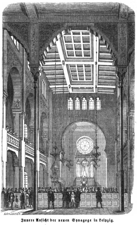 Der Innenraum der Synagoge war ebenfalls im im maurischen Stil gestaltet.