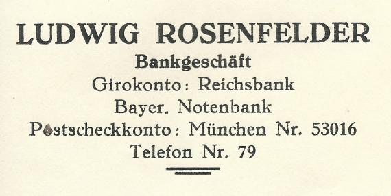 Geschäftsbrief von Ludwig Rosenfelder vom 25. Februar 1931 - Ausschnittvergrößerung Briefkopf