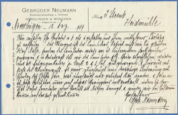 Neumann brothers' news bulletin of December 12, 1909