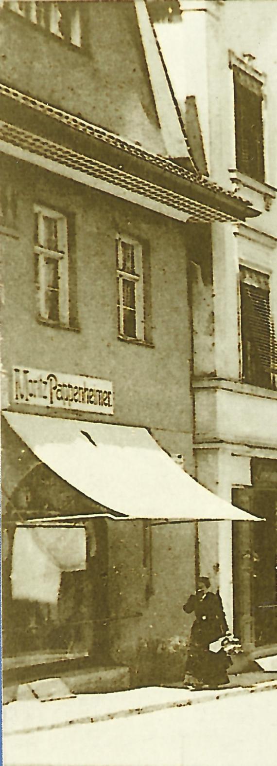 Historical picture postcard Nördlingen - Deiningerstraße from 1912 - with the store of Moritz Pappenheimer - detail enlargement