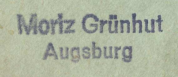 Briefumschlag von Moritz Grünhut, versandt am 7. Februar 1938 nach New York City. - Ausschnittsvergrößerung des Absenderstempels