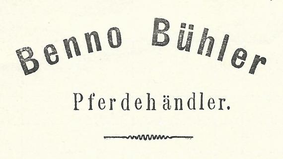 Schreiben von Benno Bühler vom 3. August 1898  -  Ausschnittsvergrößerung Briefkopf