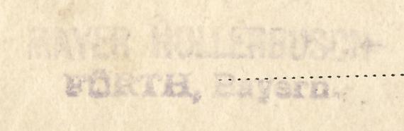 Postkarte geschäftlicher Art von Mayer Hollerbusch, versandt nach London am 19. März 1891. Ausschnittsvergrößerung des Absenderstempels