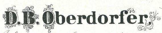 Nota von David Bernhard Oberdorfer, - geschrieben am 14. Februar 1882  -  Ausschnittvergrößerung Briefkopf