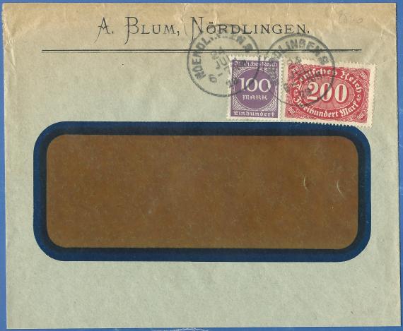 Envelope from A. Blum, - mailed July 24, 1923