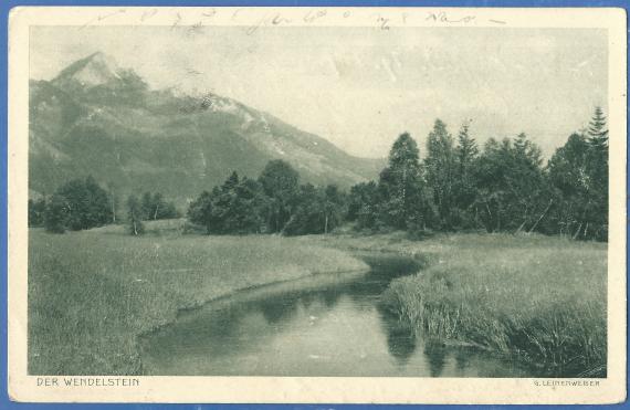 Historical picture postcard - Evening at the Wendelstein - to Mr. Siegfried Hamburger, - sent on July 19, 1919