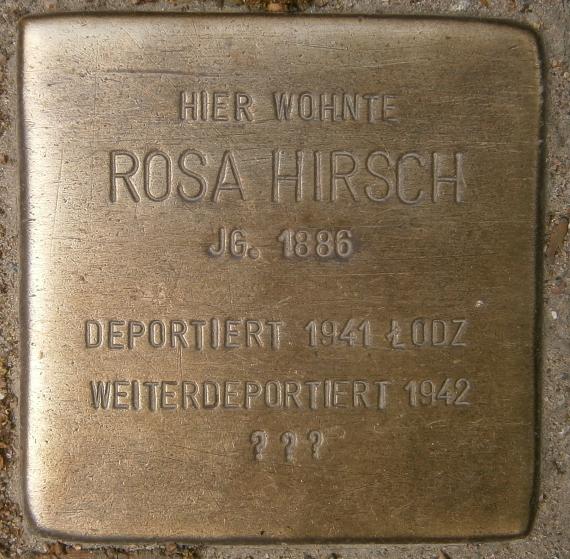 Stumbling block for Rosa Hirsch