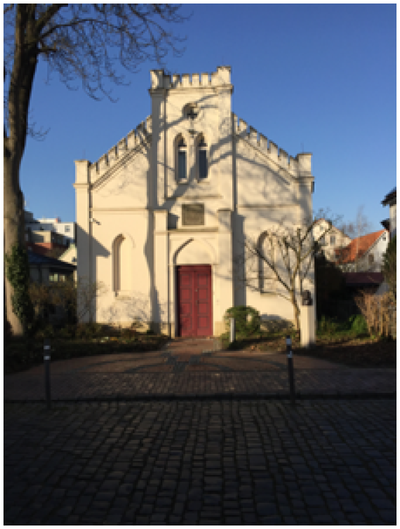 Exterior view of the synagogue in Oldenburg