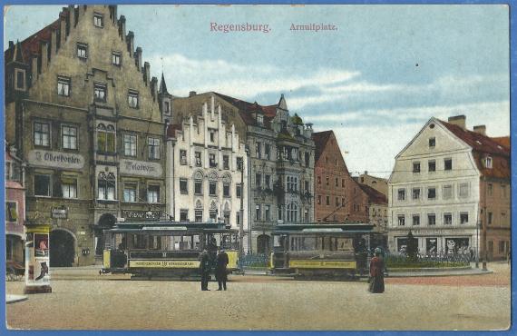 Historische Ansichtskarte von Regensburg aus der Zeit um 1915 - Arnulfsplatz mit dem Velodrom von Simon Oberdorfer