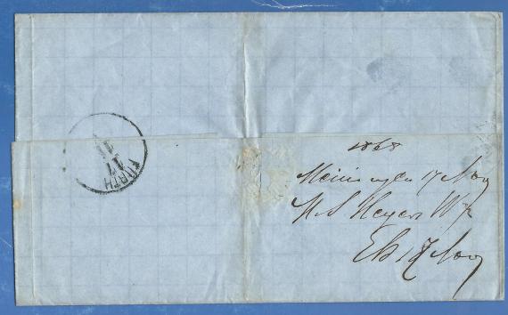 Envelope addressed to Mr. Moritz Langermann, - mailed November 17, 1868 - envelope - reverse side