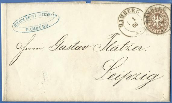 Letter from Julius Ernst Oppenheim, -sent on January 1, 1866