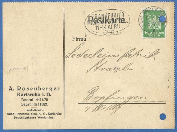 Postkarte - A.Rosenberger Geschäftspostkarte von A.Rosenberger, - versandt am 17. März 1926