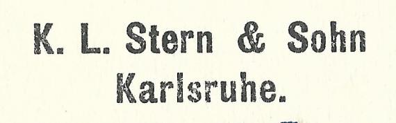 Postkarte - K.L. Stern & Sohn Business postcard of the company K.L. Stern & Sohn, - mailed on February 8, 1910 - detail enlargement company name