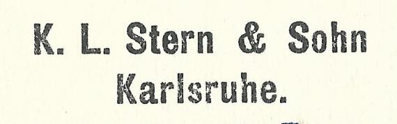 Geschäftspostkarte der Firma  K.L. Stern & Sohn, - versandt am 8. Februar 1910  -  Ausschnittsvergrößerung Firmenname