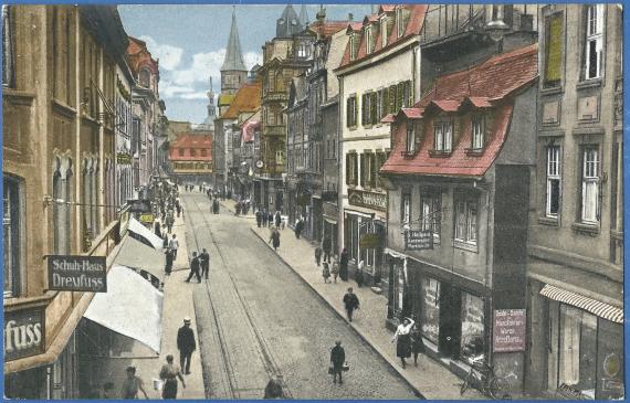 Old picture postcard Kaiserslautern - Marktstraße - with shoe house Dreyfuss from around 1920