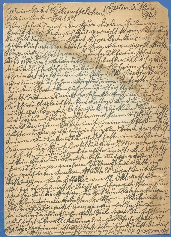 Postkarte von Emma Samuel, versandt nach Chicago am 6. März 1941 - Kartenrückseite