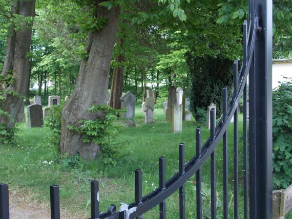 The lattice gate to the Lutheran parish cemetery