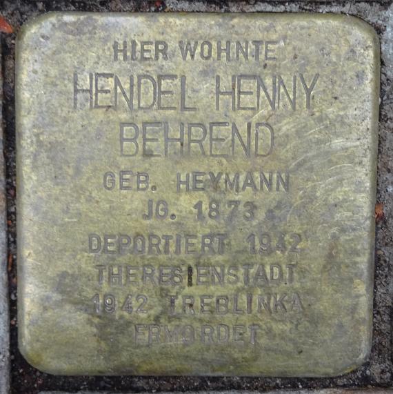 Stumbling block for Henny Behrend in Hamburg