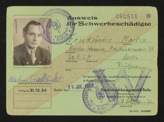 Ausweis für Schwerbeschädigte 