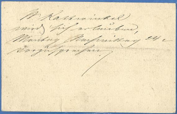 Postcard - notice of visit to Mr. Emil Heimann - mailed April 21, 1876 - back of card