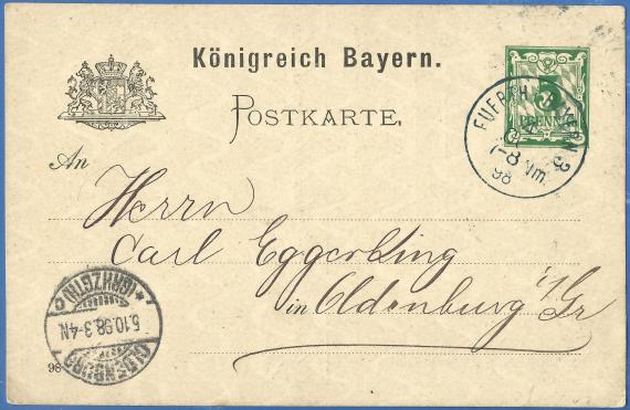 Postkarte geschäftlicher Art von der Firma Krautheimer & Co. - versandt am 4. Oktober 1898