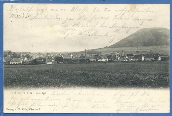 Historical picture postcard of Obrdorf am Ipf from the publisher M. Falk, - sent on August 8, 1906