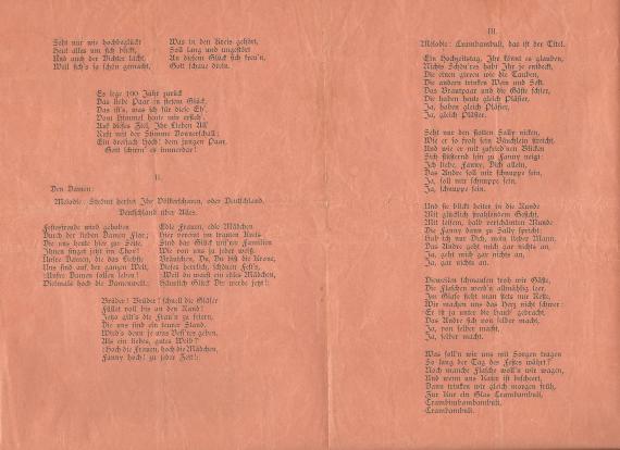 Table songs for the wedding celebration of Miss Fanny Gundelfinger with Mr. Sally Pappenheimer on February 10, 1891 - page 2 and 3