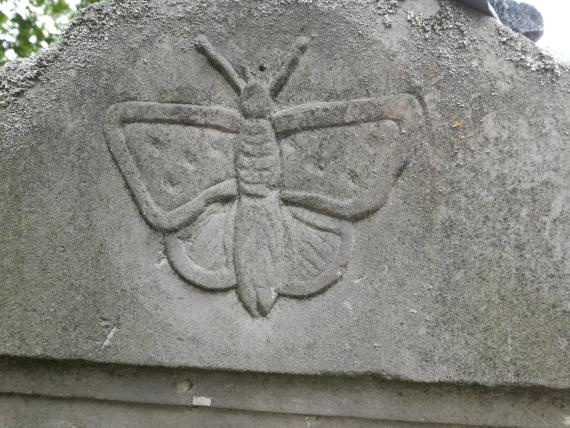 Teilansicht Rückseite des Grabsteins von D. Cohen
